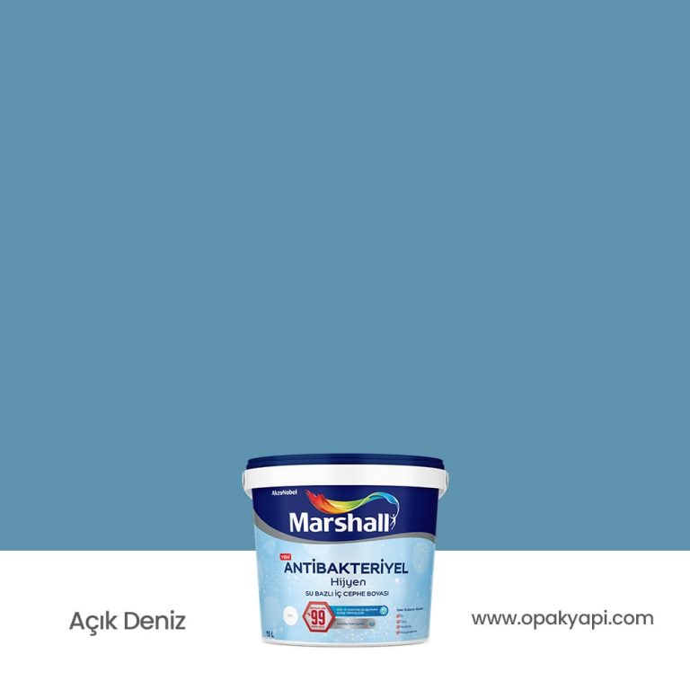 Marshall Antibakteriyel İç Cephe Duvar Boyası - Açık Deniz 15L