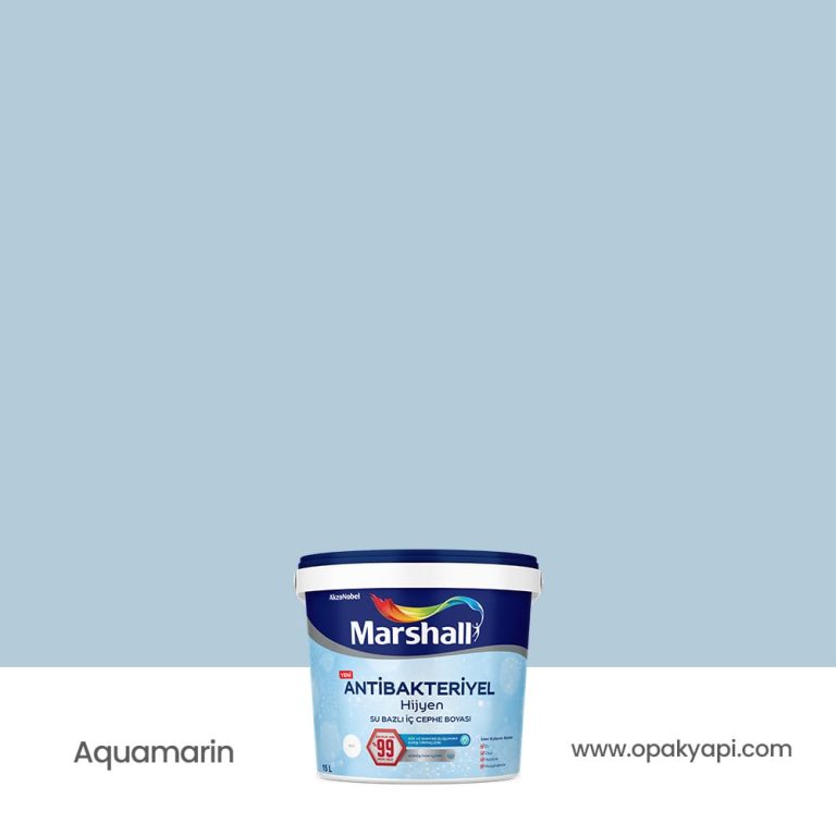 Marshall Antibakteriyel İç Cephe Duvar Boyası - Aquamarin 15L