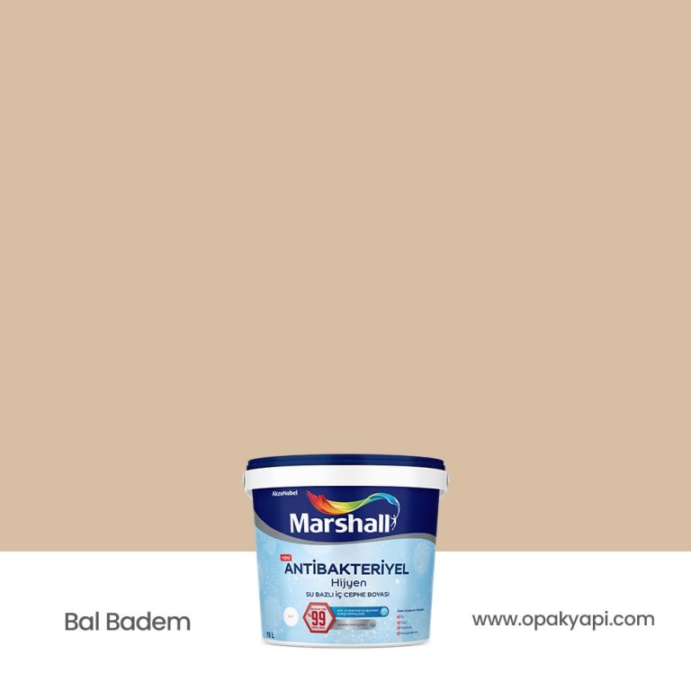 Marshall Antibakteriyel İç Cephe Duvar Boyası - Bal Badem 15L