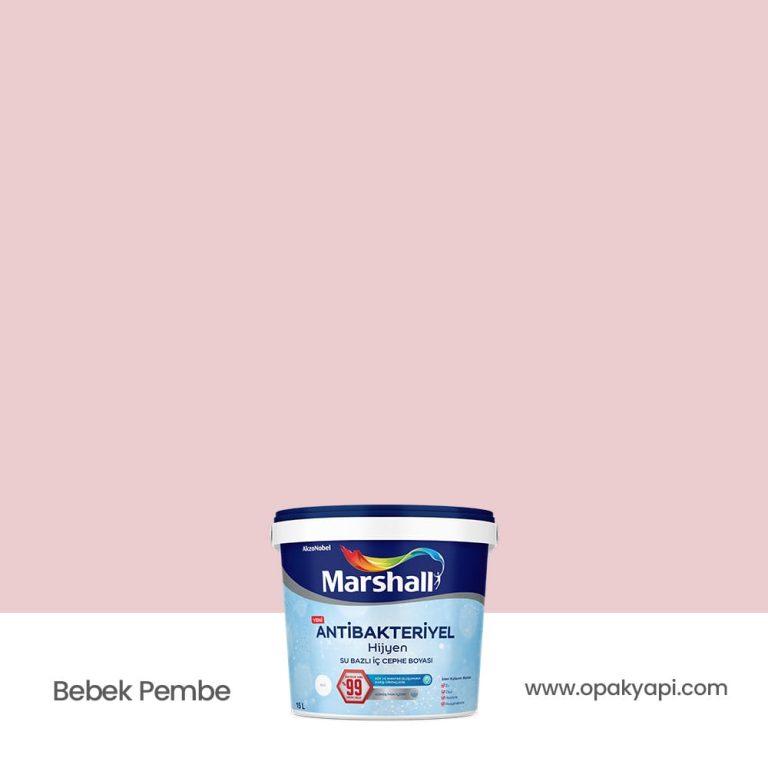 Marshall Antibakteriyel İç Cephe Duvar Boyası - Bebek Pembe 15L