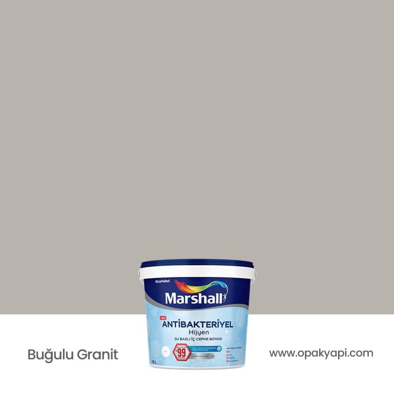 Marshall Antibakteriyel İç Cephe Duvar Boyası - Buğulu Granit 15L
