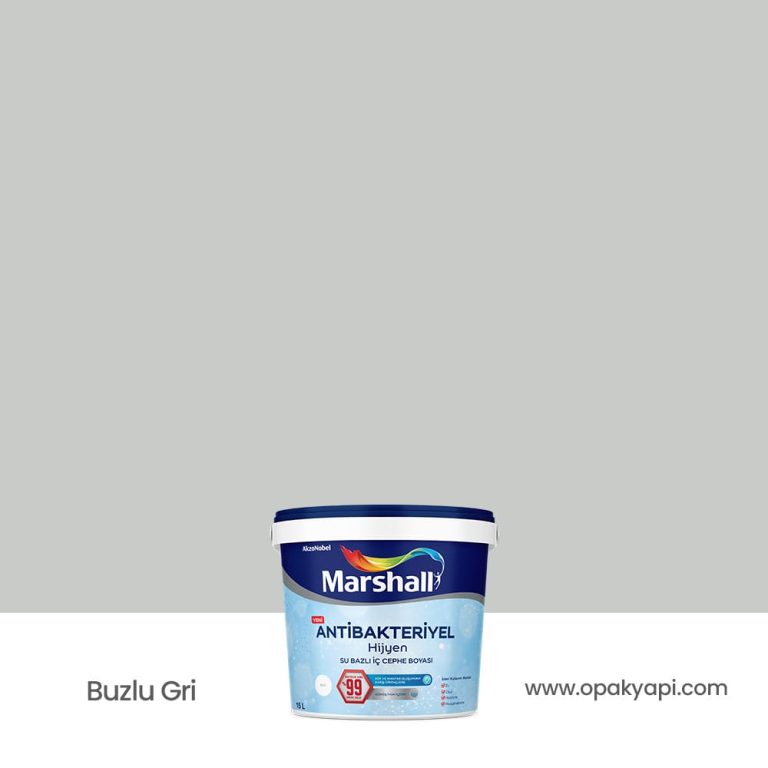 Marshall Antibakteriyel İç Cephe Duvar Boyası - Buzlu Gri 15L