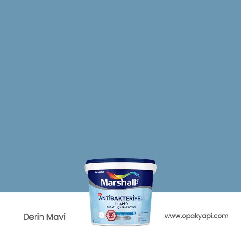 Marshall Antibakteriyel İç Cephe Duvar Boyası - Derin Mavi 15L