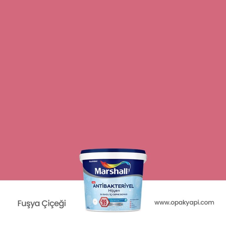 Marshall Antibakteriyel İç Cephe Duvar Boyası - Fuşya Çiçeği 15L