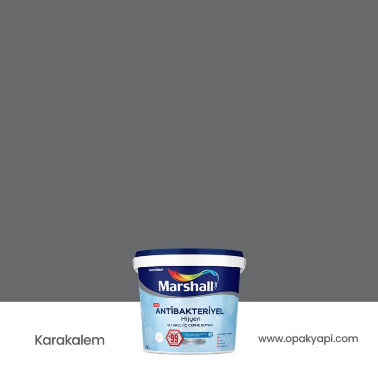 Marshall Antibakteriyel İç Cephe Duvar Boyası - Karakalem 15L