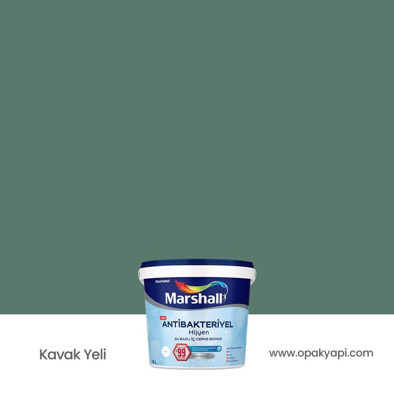 Marshall Antibakteriyel İç Cephe Duvar Boyası - Kavak Yeli 15L