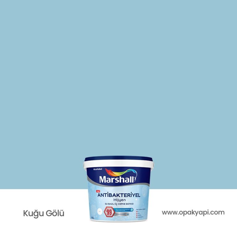 Marshall Antibakteriyel İç Cephe Duvar Boyası - Kuğu Gölü 15L