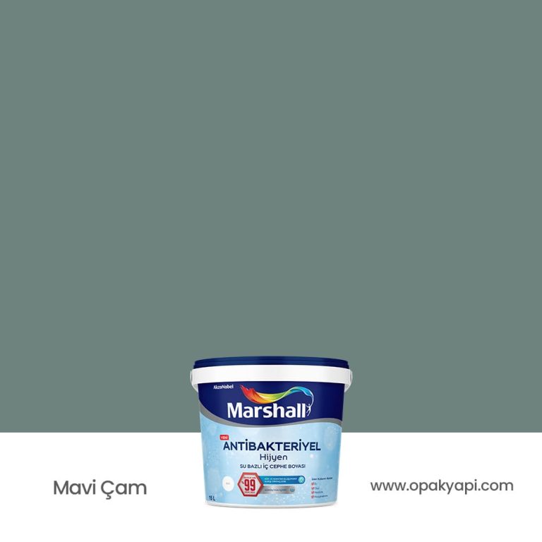 Marshall Antibakteriyel İç Cephe Duvar Boyası - Mavi Çam 15L