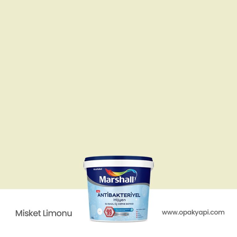 Marshall Antibakteriyel İç Cephe Duvar Boyası - Misket Limonu 15L