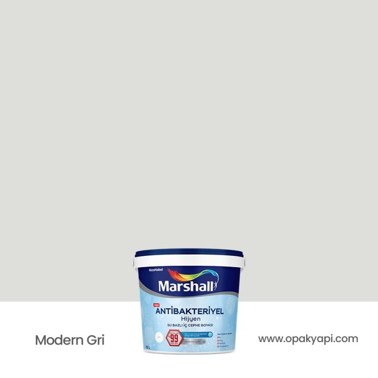 Marshall Antibakteriyel İç Cephe Duvar Boyası - Modern Gri 15L
