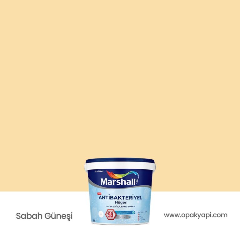Marshall Antibakteriyel İç Cephe Duvar Boyası - Sabah Güneşi 15L