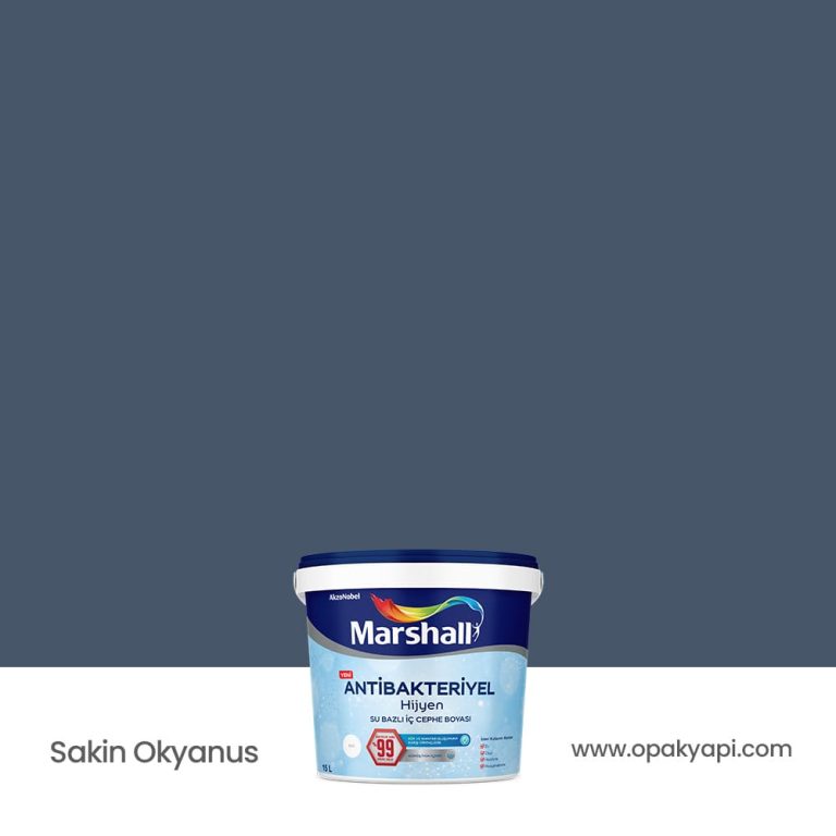 Marshall Antibakteriyel İç Cephe Duvar Boyası - Sakin Okyanus 15L