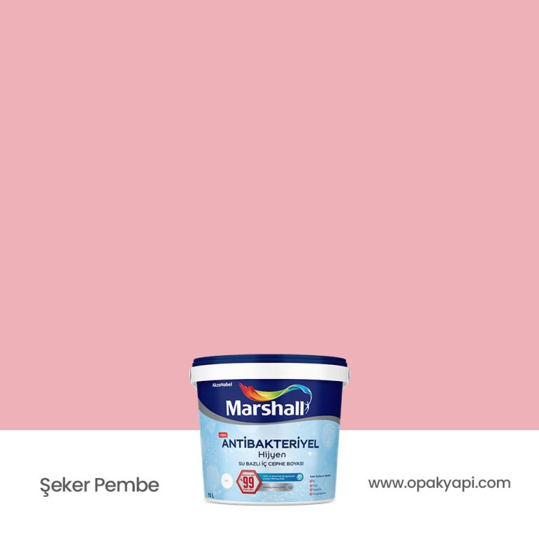 Marshall Antibakteriyel İç Cephe Duvar Boyası - Şeker Pembe 15L