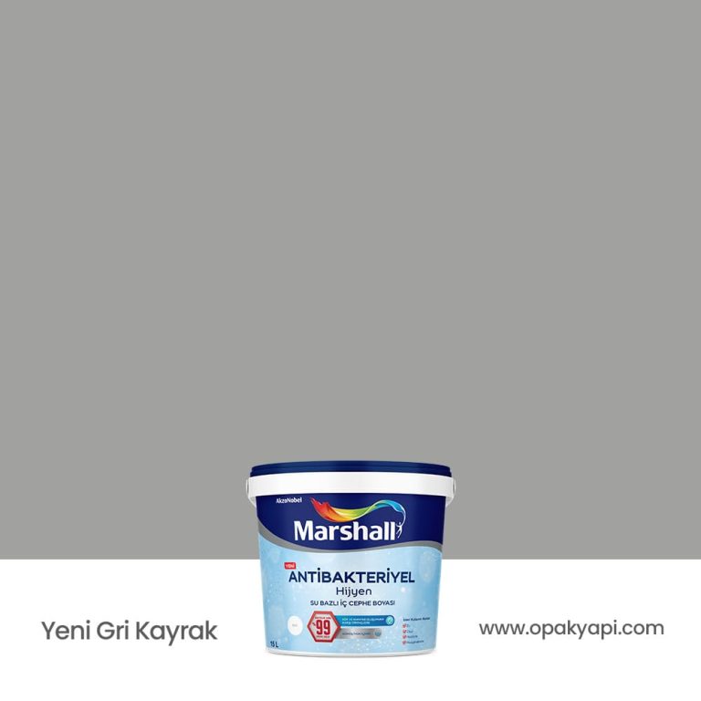Marshall Antibakteriyel İç Cephe Duvar Boyası - Yeni Gri Kayrak 15L